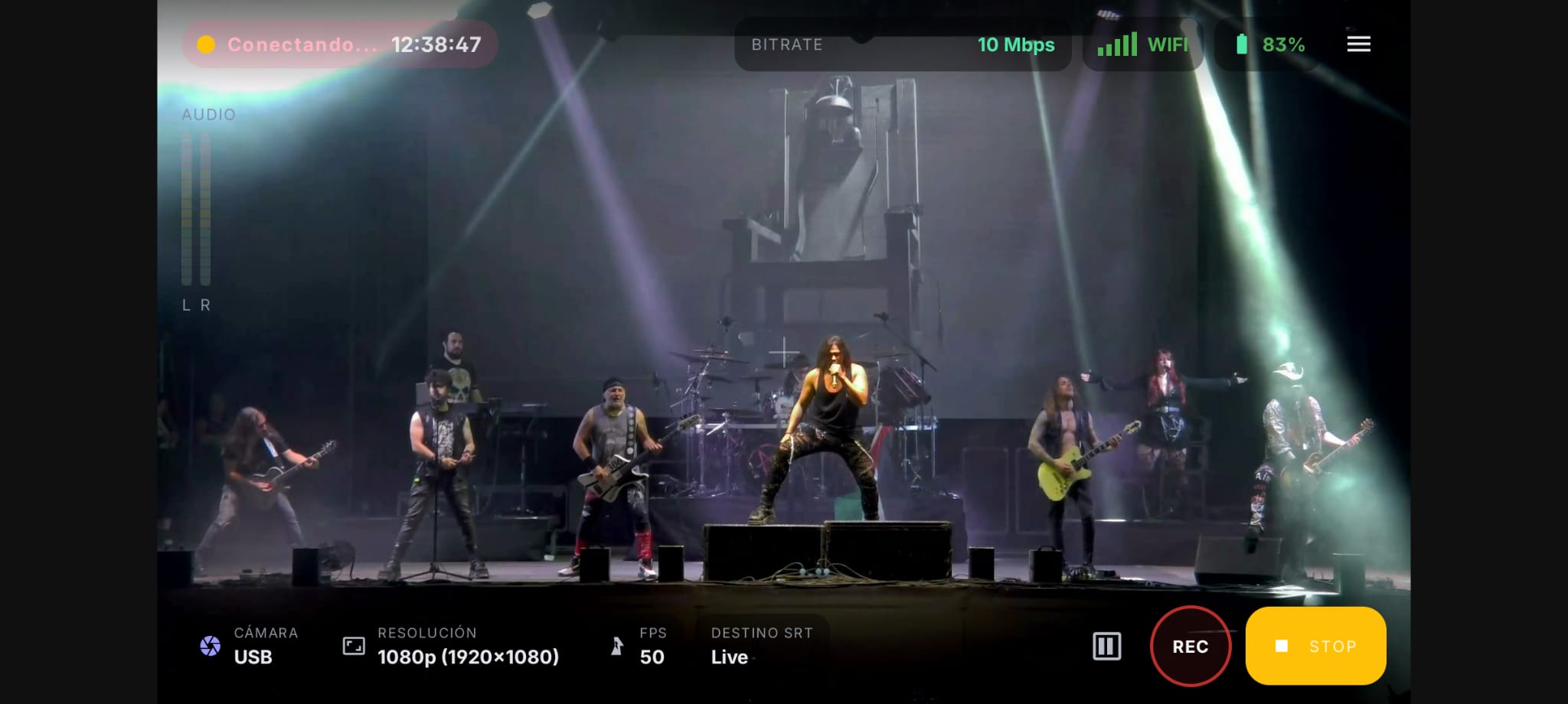 Concierto en directo retransmitido a 1080p 50fps